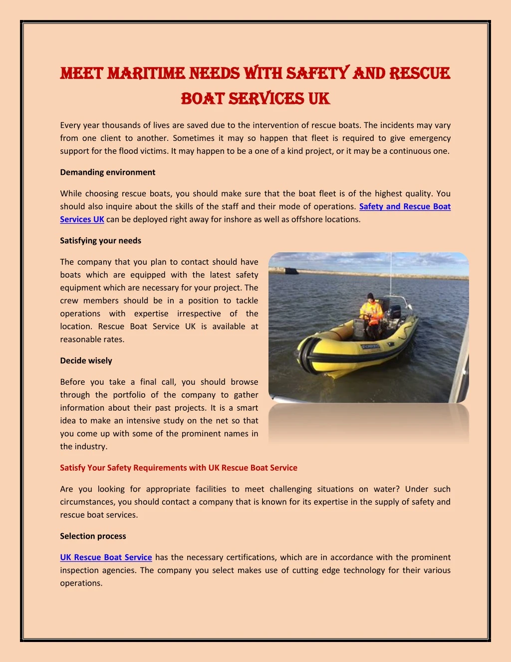 meet maritime needs with safety and rescue meet