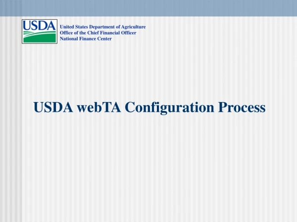 USDA webTA Configuration Process