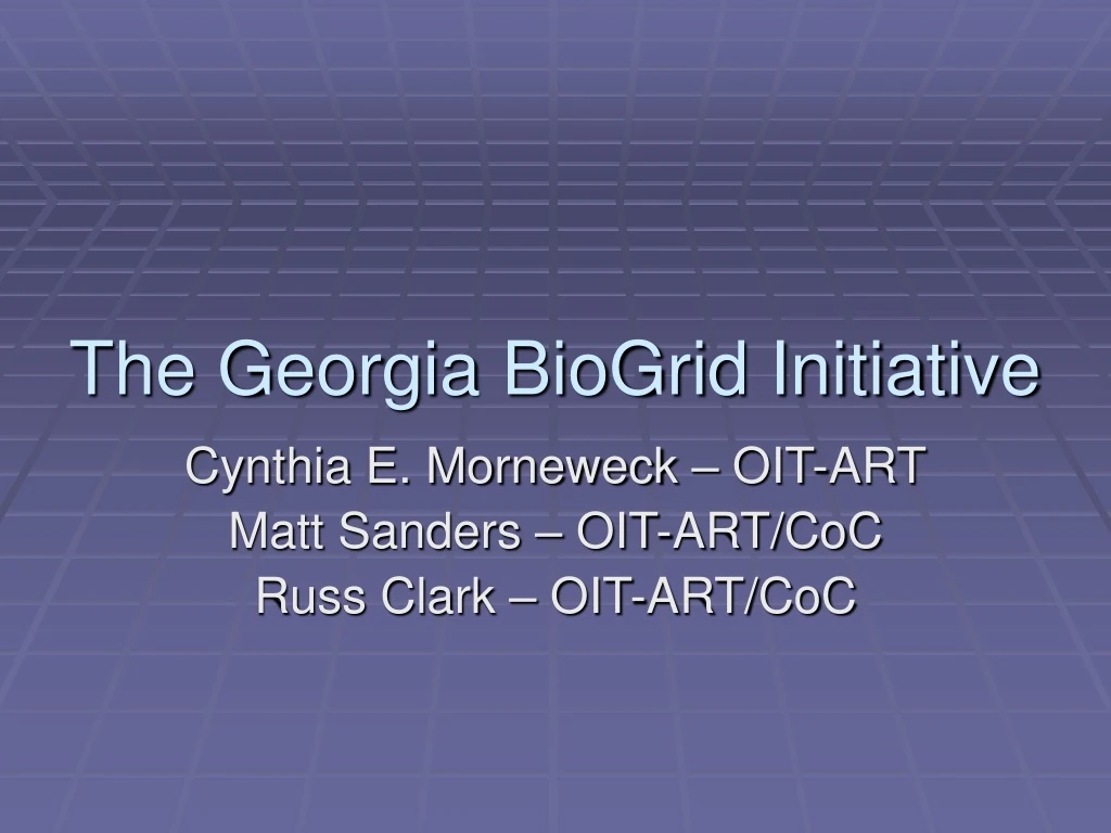 the georgia biogrid initiative