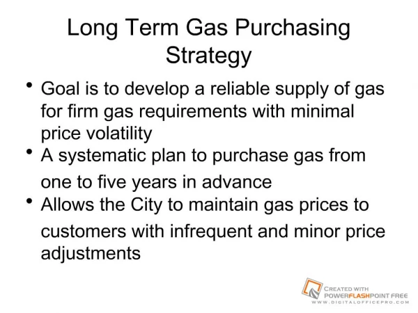 Long Term Gas Purchasing