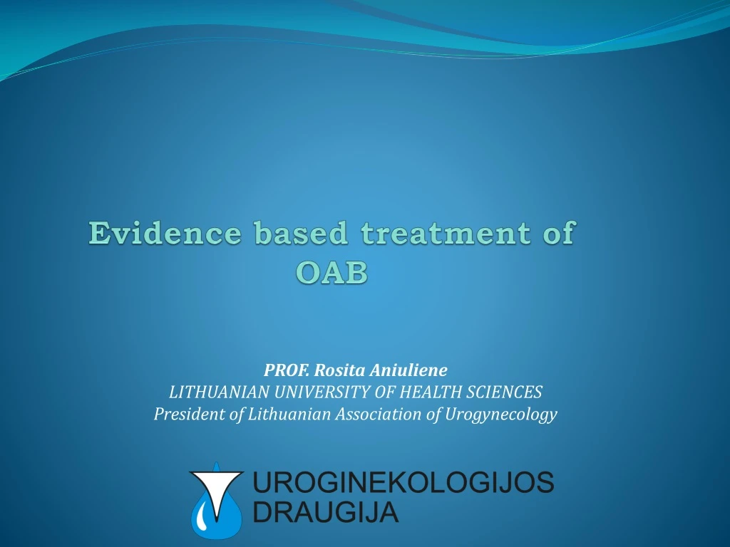evidence based treatment of oab