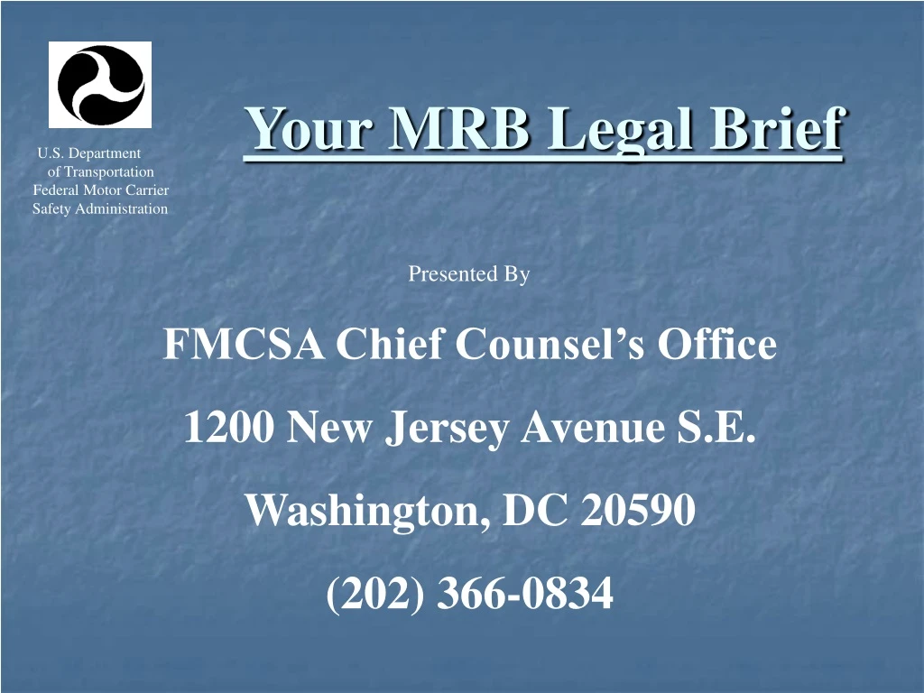 your mrb legal brief