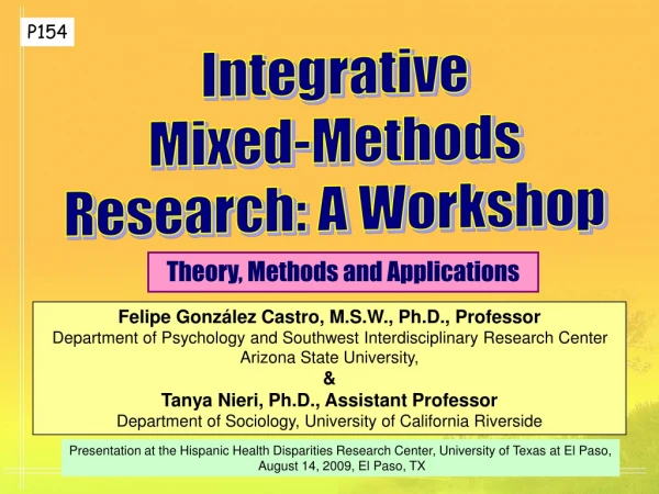 Integrative Mixed-Methods Research: A Workshop