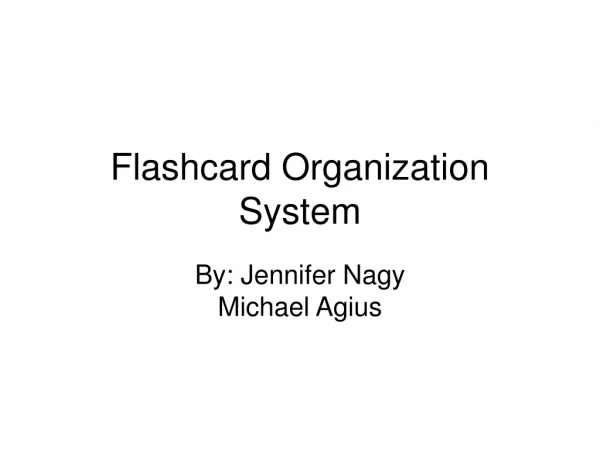 Flashcard Organization System