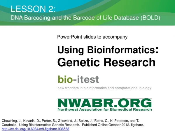 LESSON 2:  DNA Barcoding and the Barcode of Life Database (BOLD)