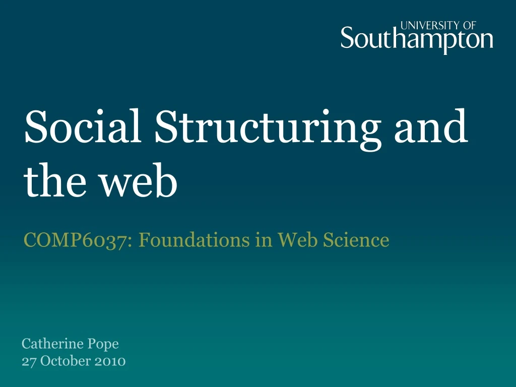 social structuring and the web