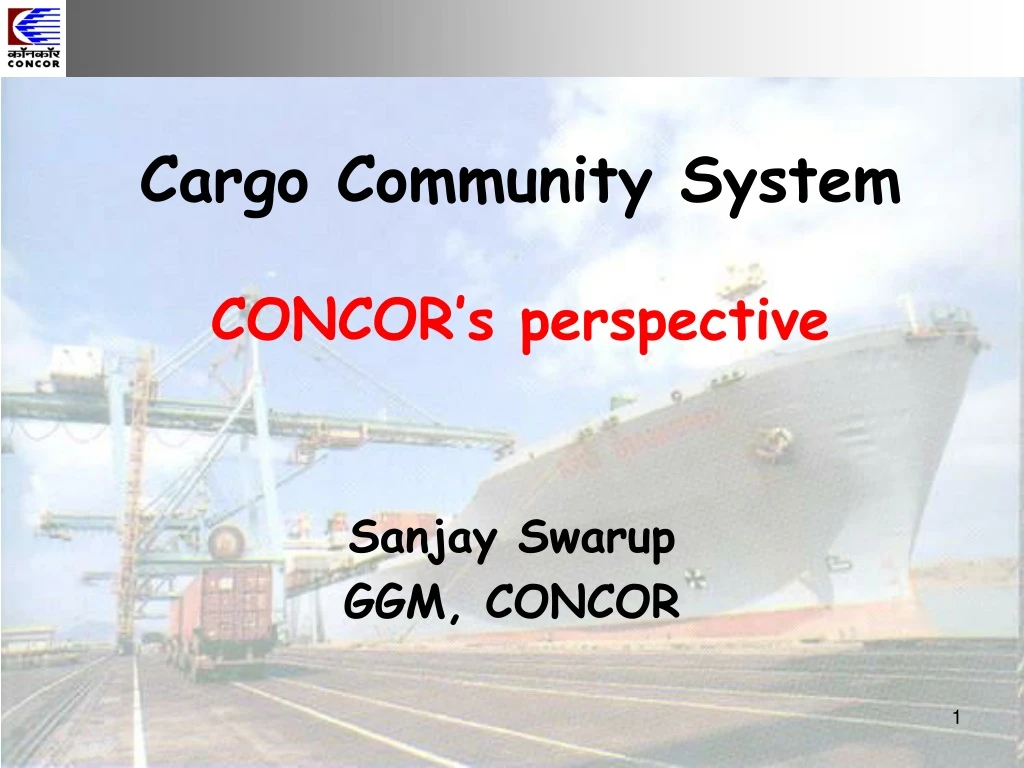 cargo community system concor s perspective