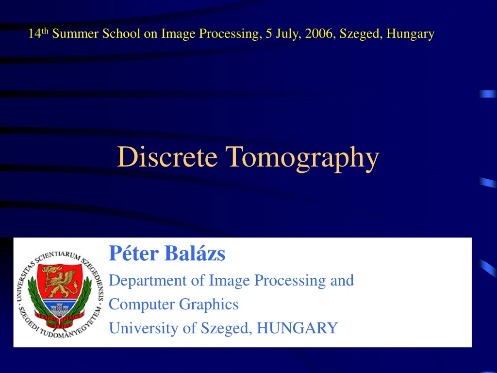 discrete tomography