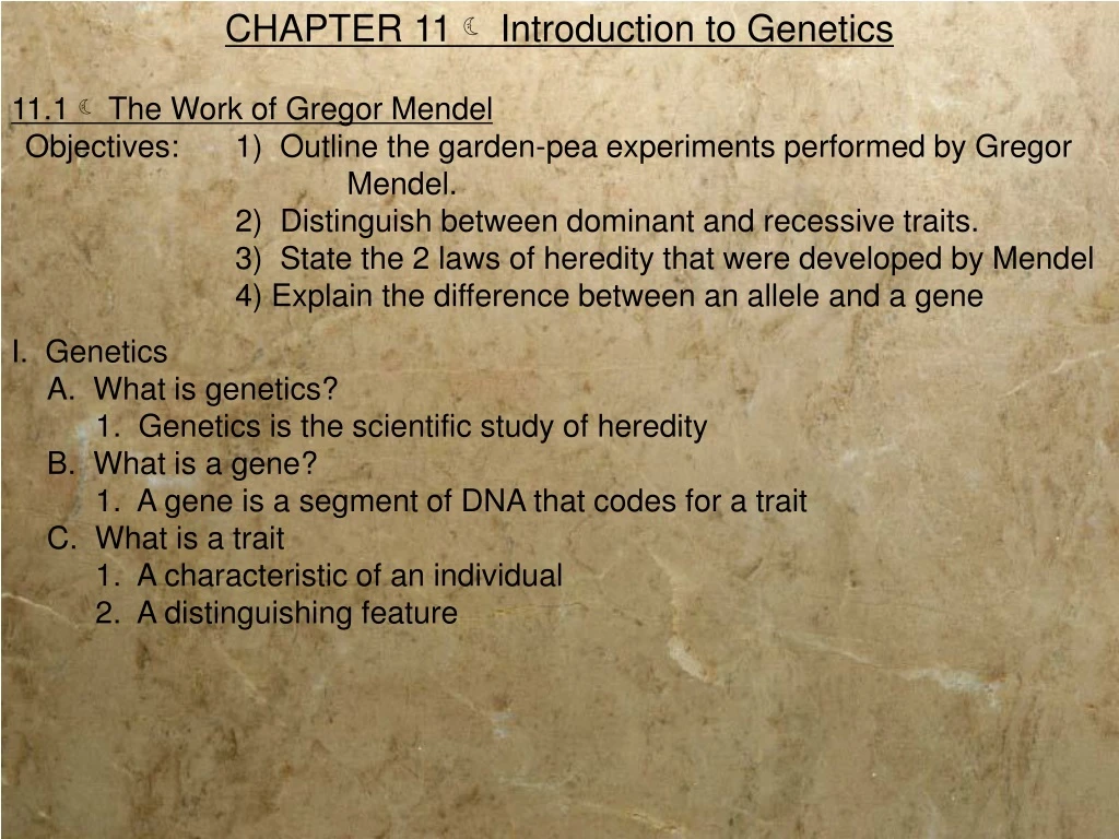 chapter 11 introduction to genetics