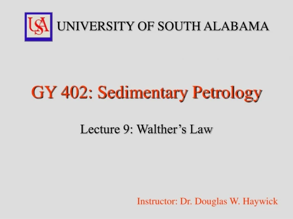 GY 402: Sedimentary Petrology