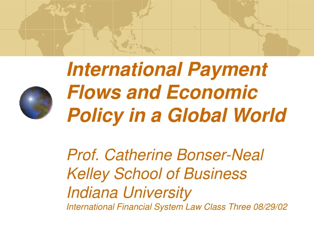 international payment flows and economic policy