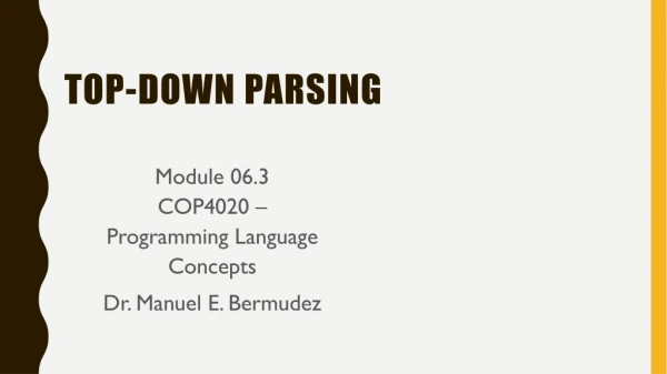 top-down parsing