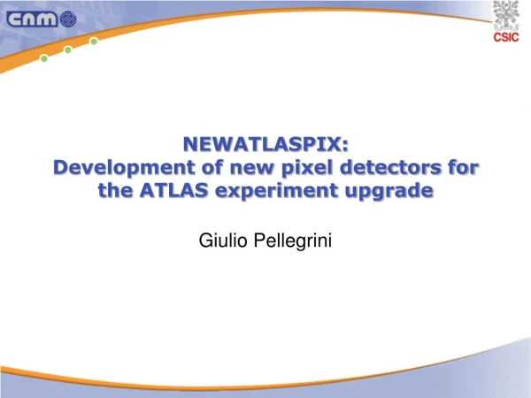 NEWATLASPIX: Development of new pixel detectors for the ATLAS experiment upgrade