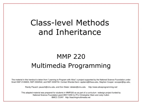 Class-level Methods  and Inheritance