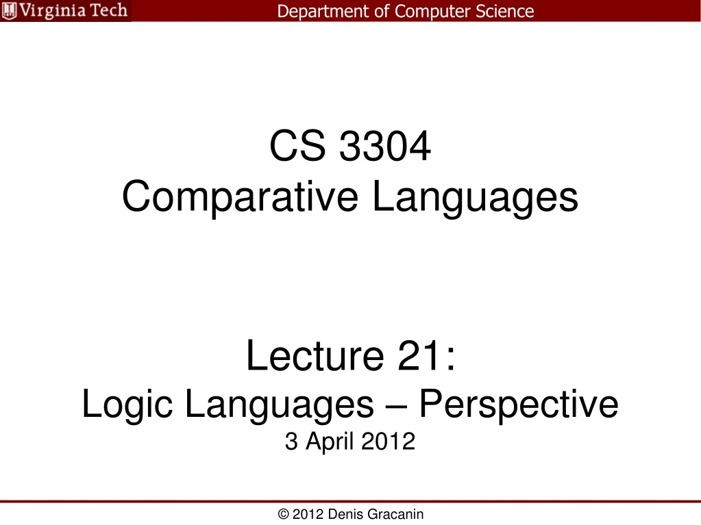 cs 3304 comparative languages