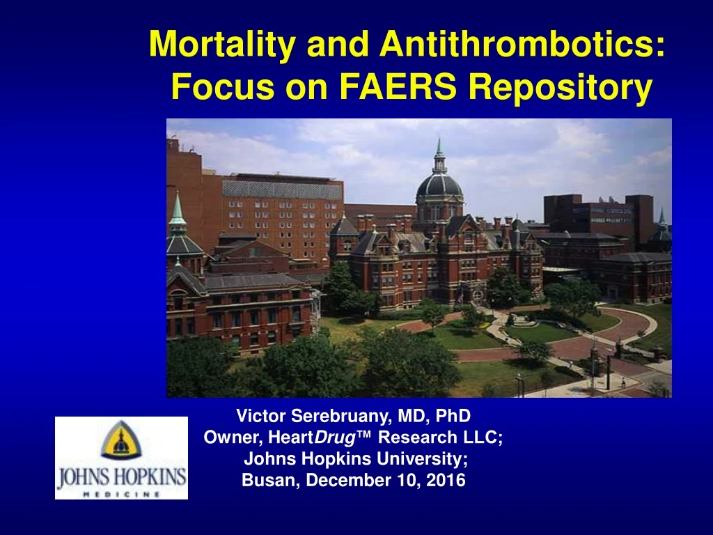 mortality and antithrombotics focus on faers