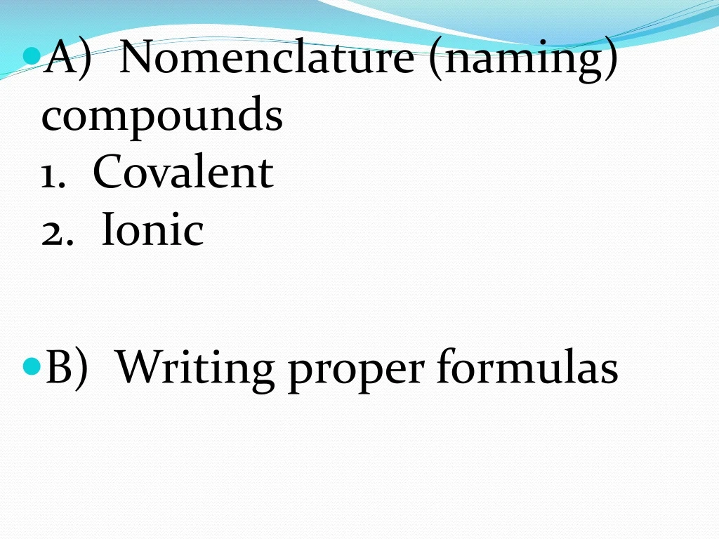 a nomenclature naming compounds 1 covalent