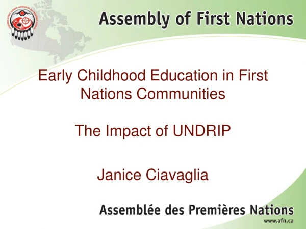 Early Childhood Education in First Nations Communities