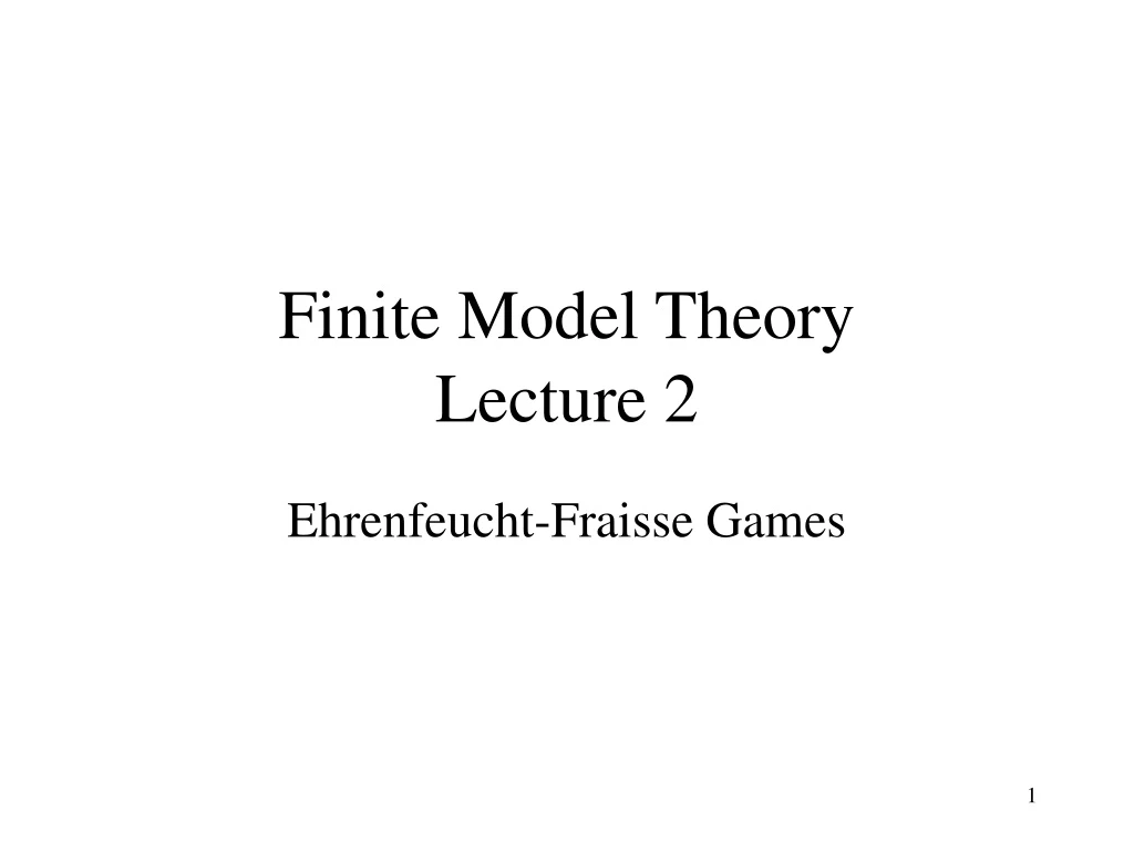 finite model theory lecture 2