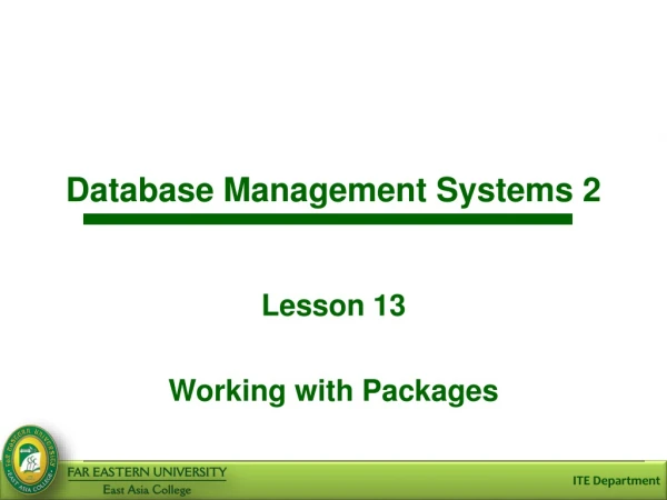 Database Management Systems 2