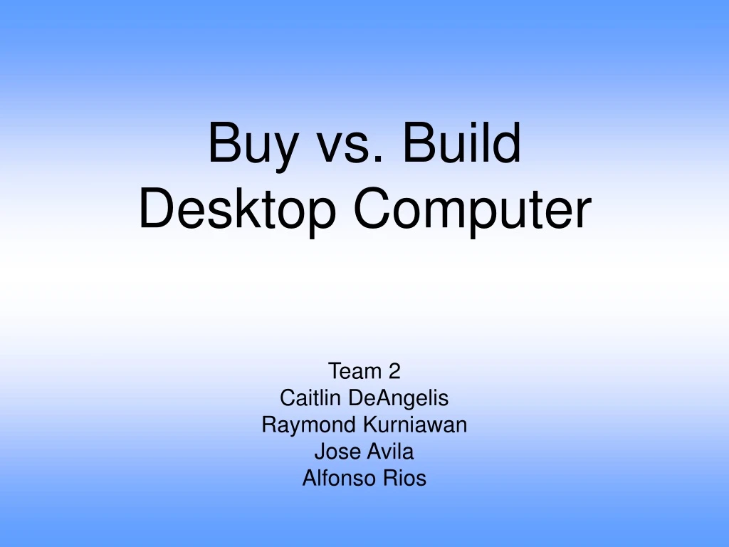 buy vs build desktop computer