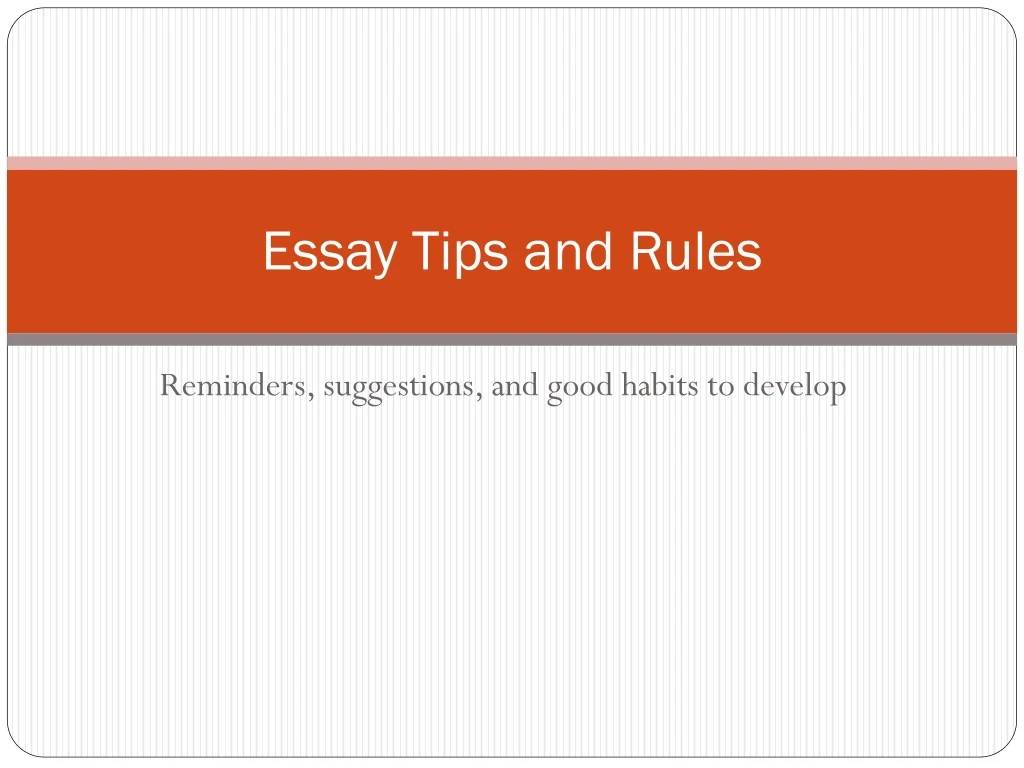 essay tips and rules