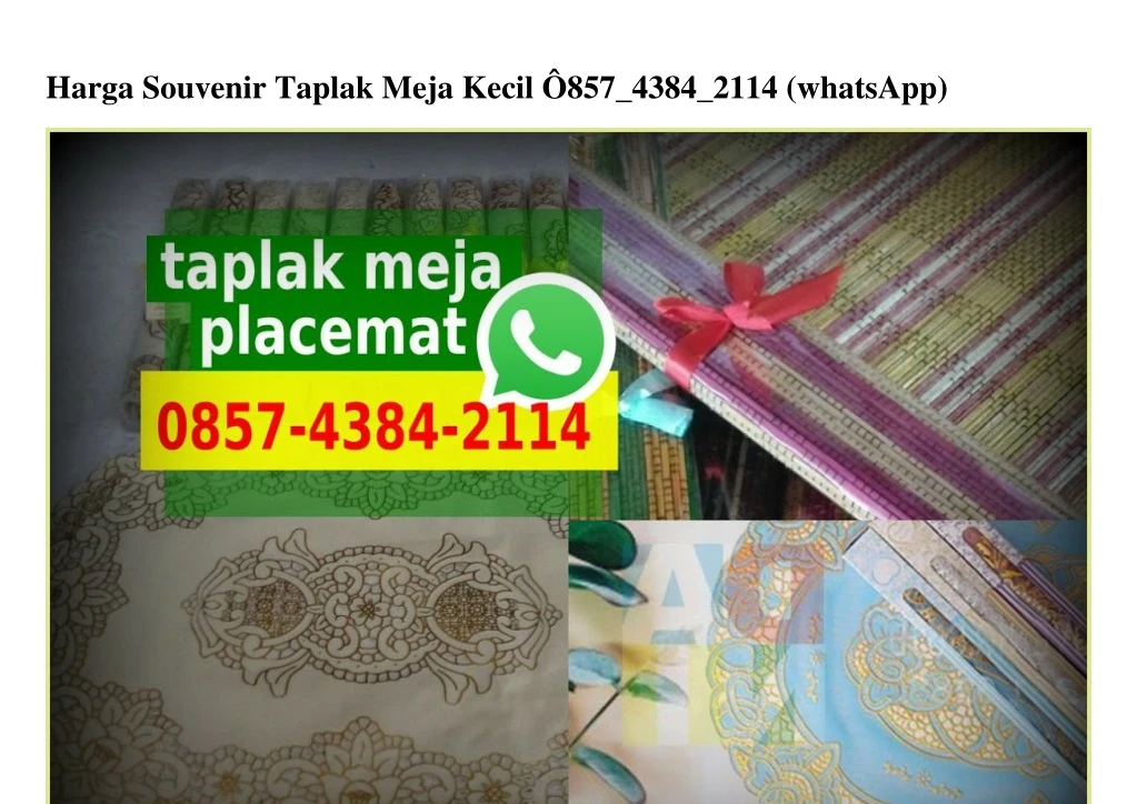 harga souvenir taplak meja kecil 857 4384 2114