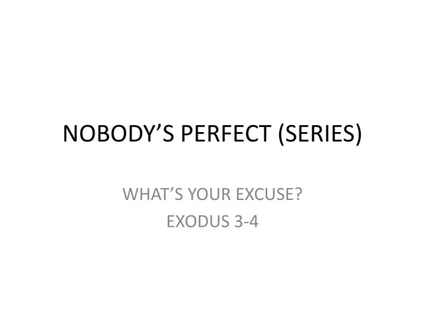 NOBODY’S PERFECT (SERIES)