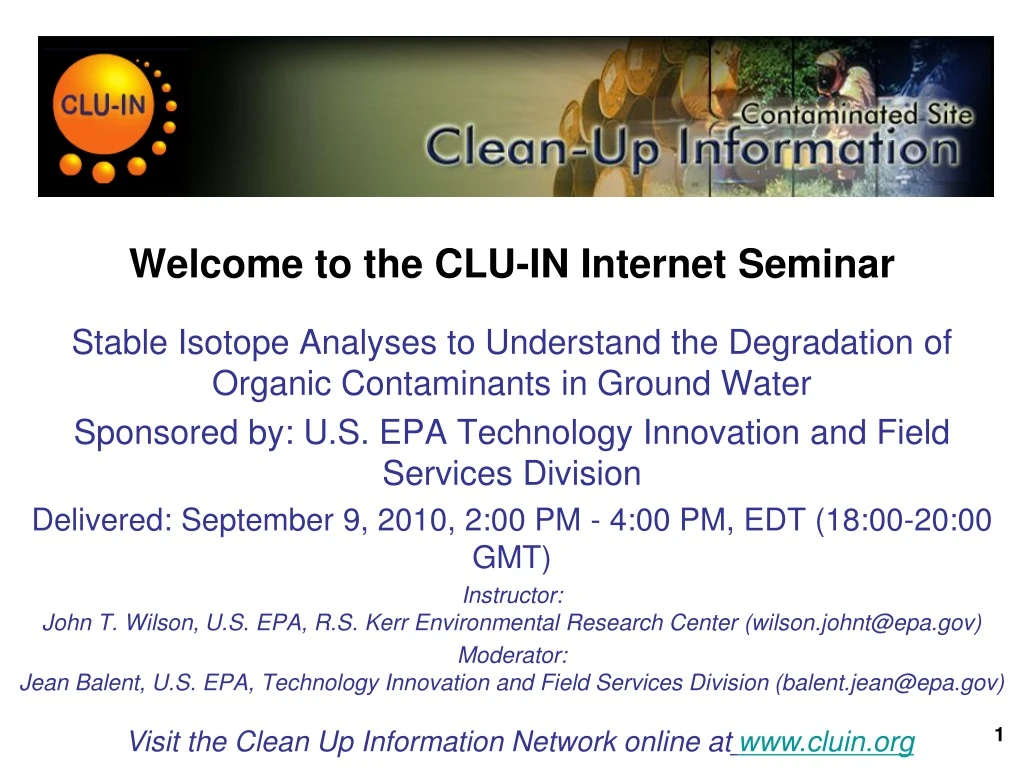 welcome to the clu in internet seminar