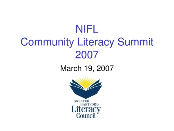 NIFL Community Literacy Summit 2007