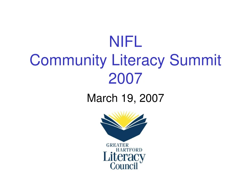 nifl community literacy summit 2007
