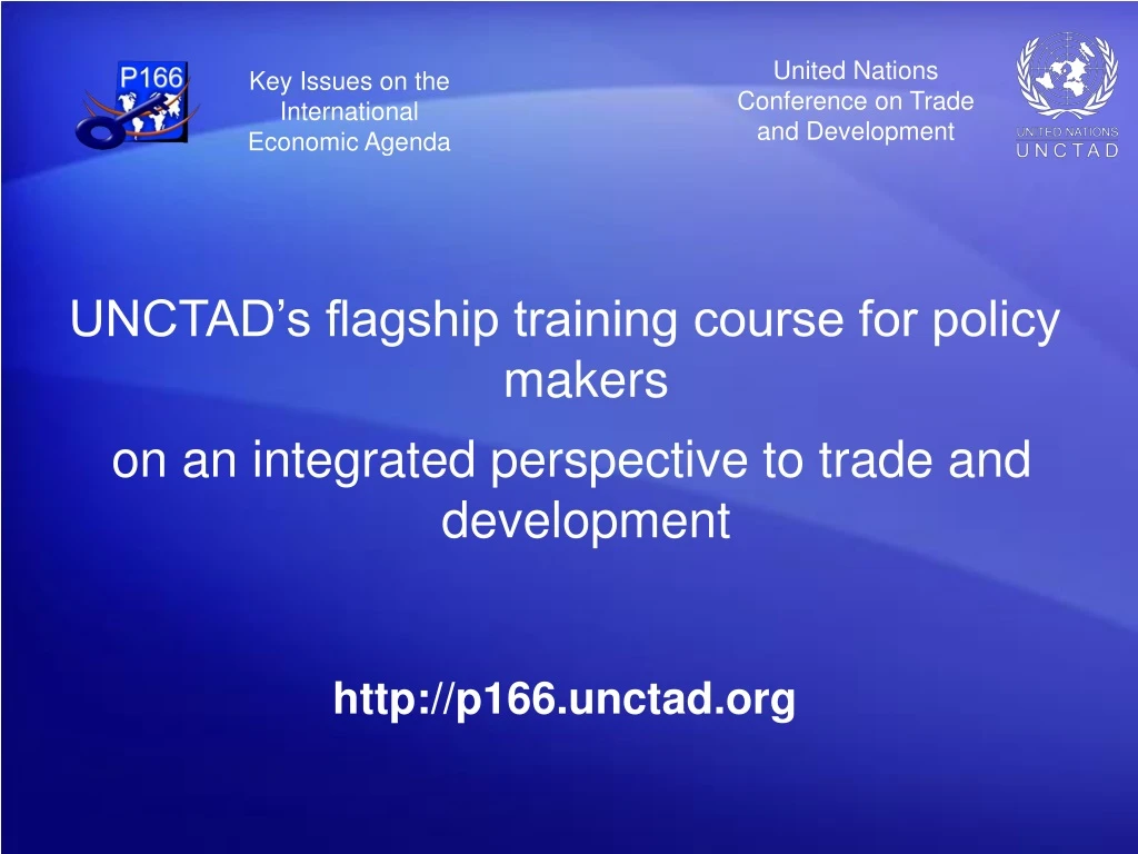 unctad s flagship training course for policy