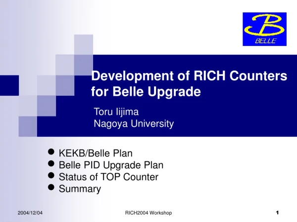 Development of RICH Counters  for Belle Upgrade