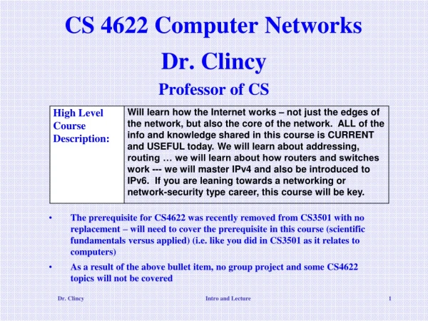 CS 4622 Computer Networks
