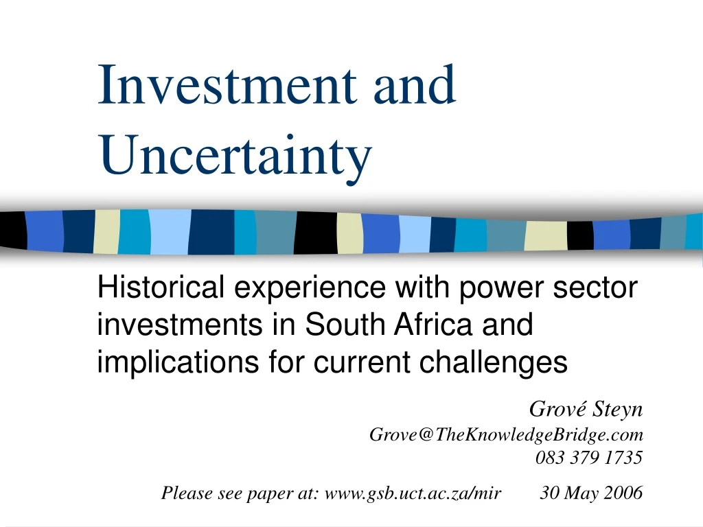 investment and uncertainty