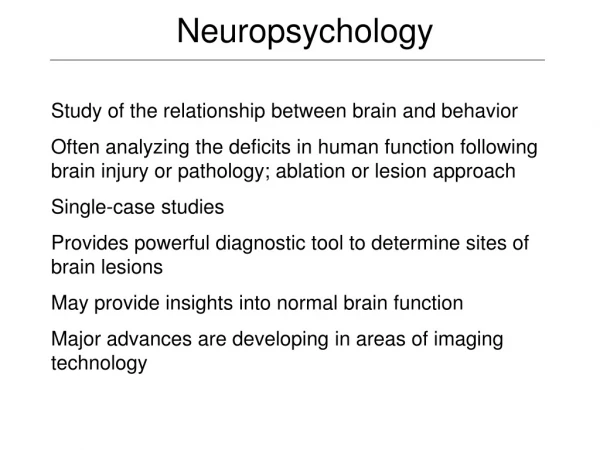 Neuropsychology