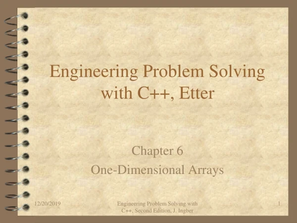 Engineering Problem Solving with C++, Etter