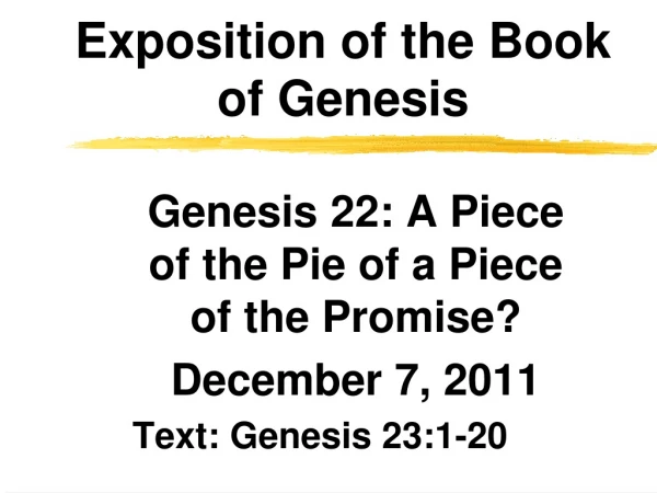 Exposition of the Book of Genesis