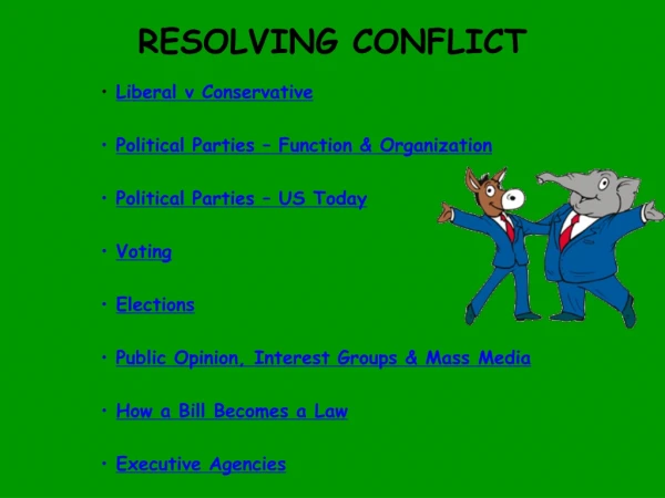RESOLVING CONFLICT