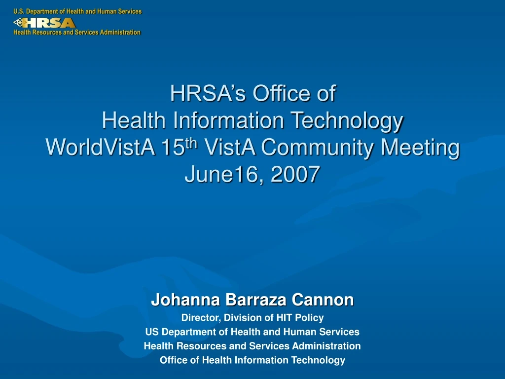 hrsa s office of health information technology