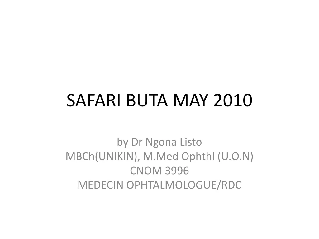 safari buta may 2010