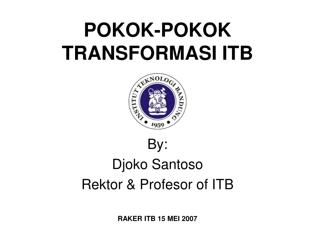 pokok pokok transformasi itb