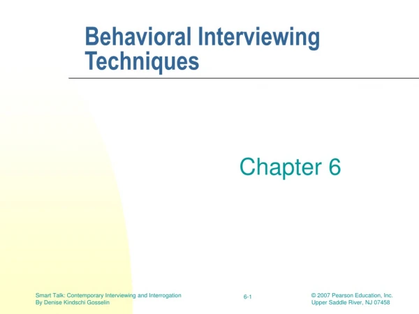 Behavioral Interviewing Techniques