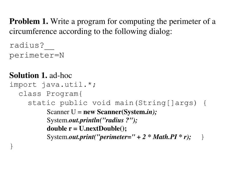 problem 1 write a program for computing