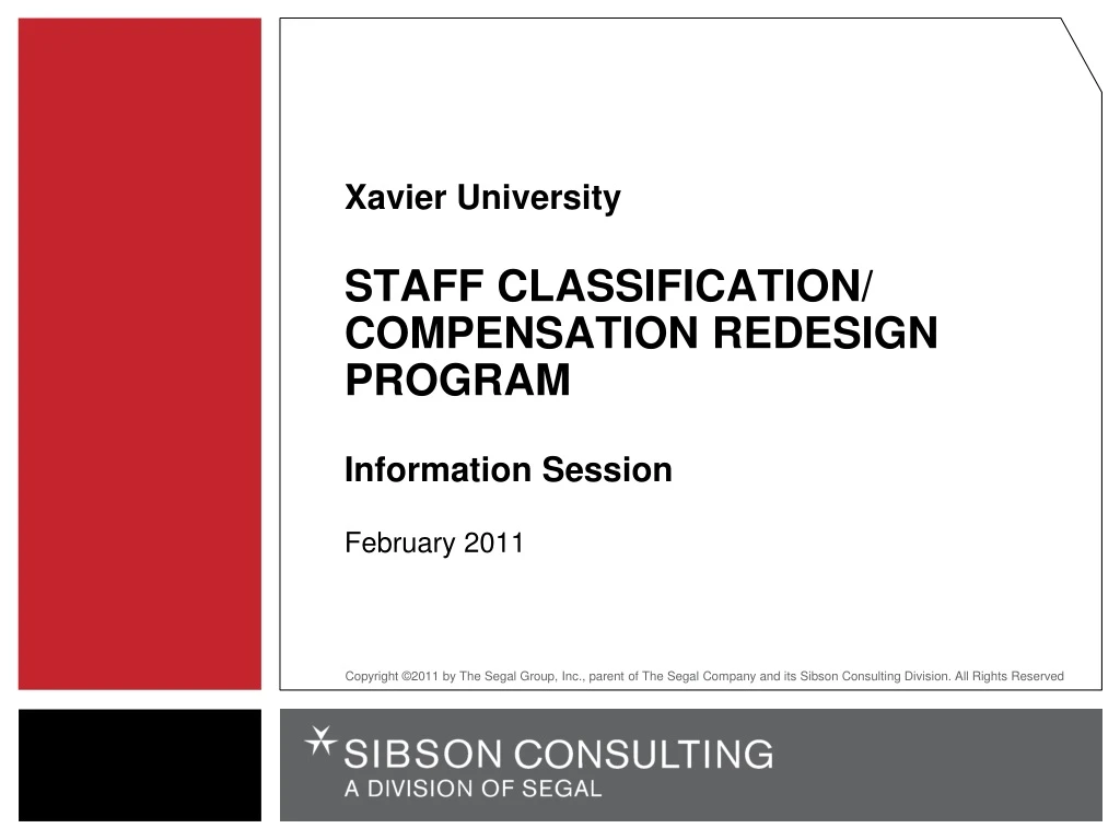 xavier university staff classification compensation redesign program information session