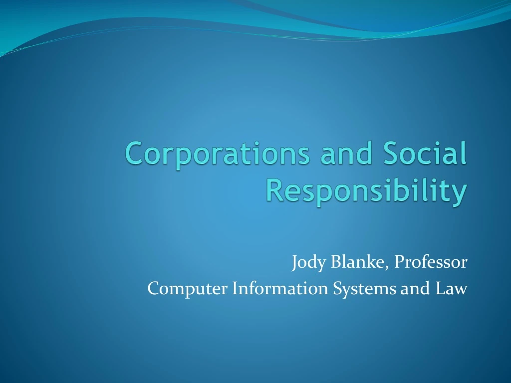 corporations and social responsibility