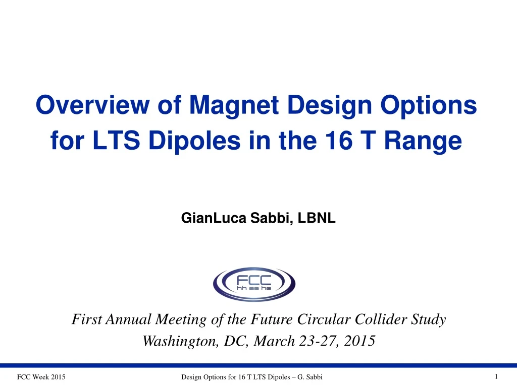 overview of magnet design options for lts dipoles in the 16 t range