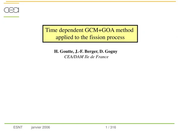 Time dependent GCM+GOA method  applied to the fission process
