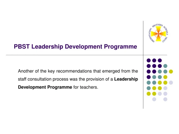 PBST Leadership Development Programme