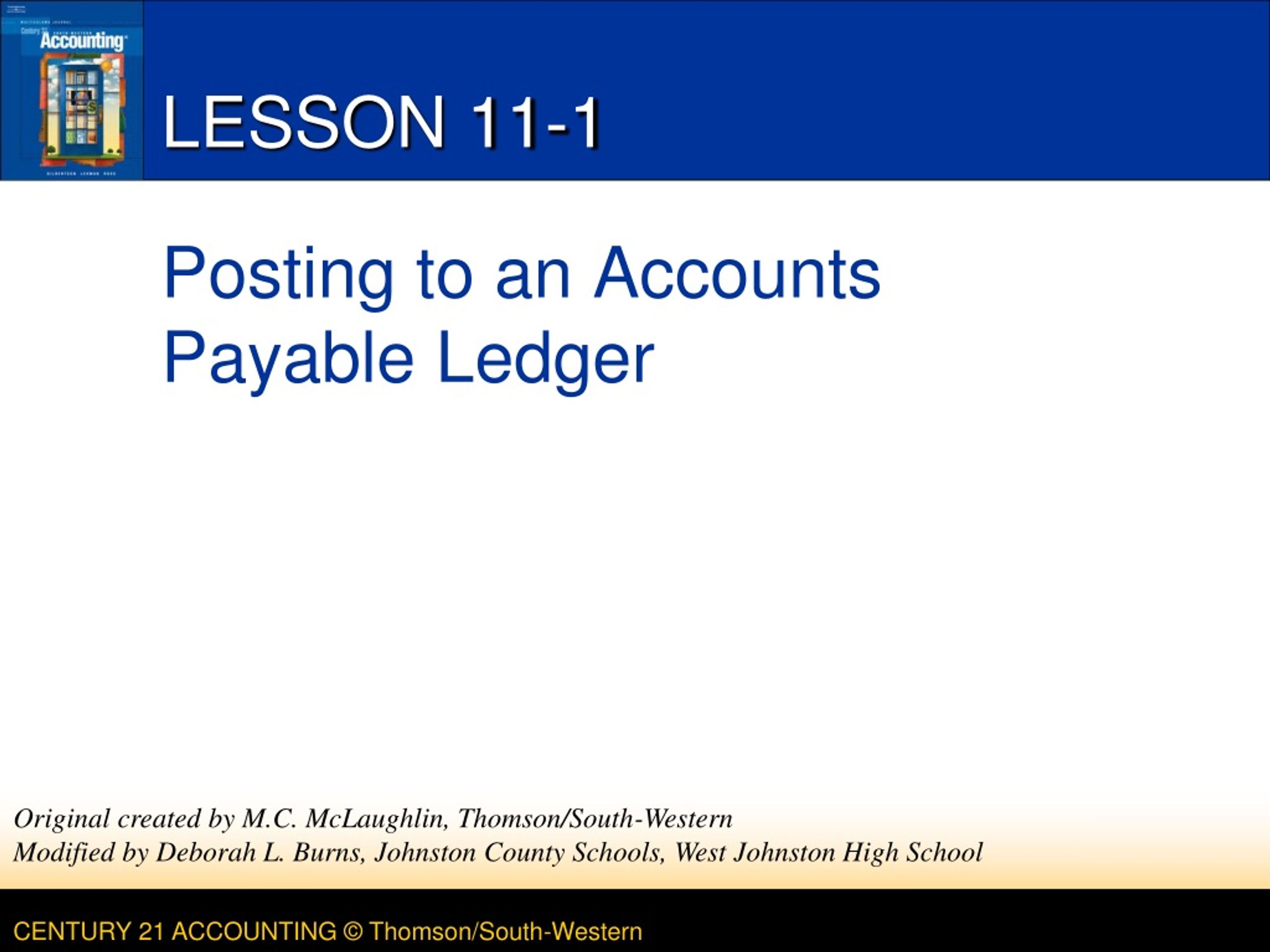 Managing Accounts Payable Ledger - slide 1